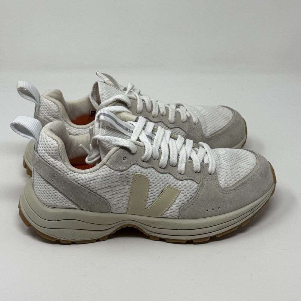 Veja Venturi Alveomesh Shoes Womens 8 White Beige Mesh Suede Comfort Sneakers - Picture 3 of 16